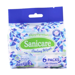 Sanicare Mini Cooling Wipes 8Sheets | 6pcs