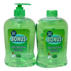 SM Bonus Anti-Bacterial Liquid Soap Rain (with 500ml Refill) | 500mL