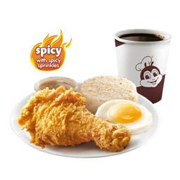 1 - pc. Breakfast Chickenjoy Spicy w/ Drink