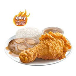 1 - pc. Chickenjoy Spicy w/ Burger Steak Solo