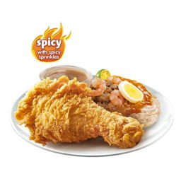 1 - pc. Chickenjoy Spicy w/ Palabok Solo