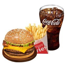 Double Amazing Aloha Champ Jr. w/ Fries &amp; Drink