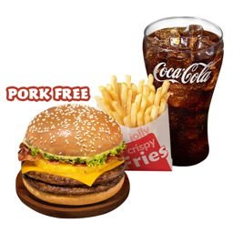 Double Amazing Aloha Champ Jr. w/o Bacon w/ Fries &amp; Drink