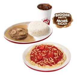 Jolly Spaghetti w/ 1 - pc. Burger Steak w/ Drink