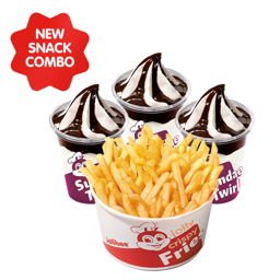 Bucket of Fries w/ 3 Choco Sundaes