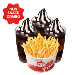 Bucket of Fries w/ 3 Coke Floats
