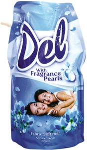 DEL FABRIC CONDITIONER SHOWER FRESH BLUE 1L REFILL