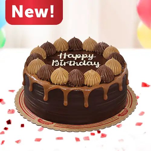 Round Supreme Chocolate-Caramel Dedication Cake